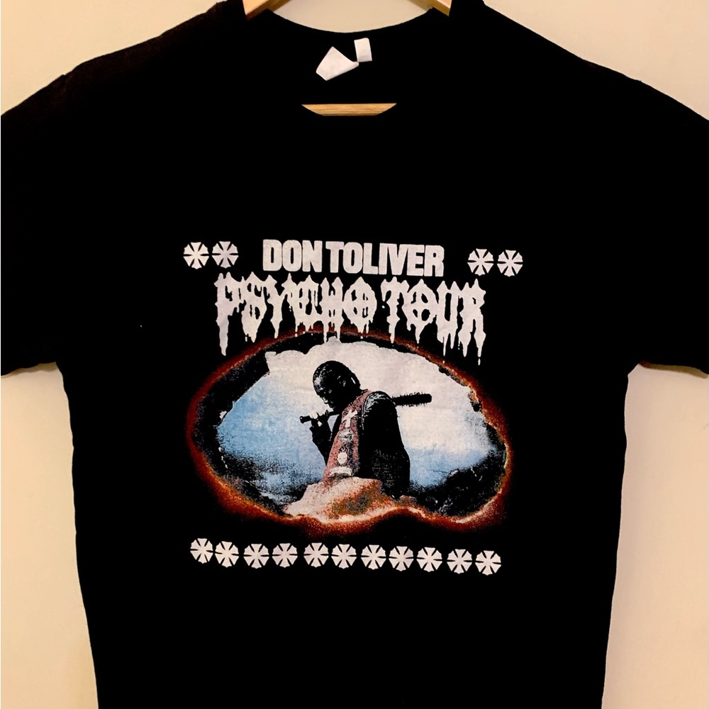 Black Graphic T-Shirt with Tour Print